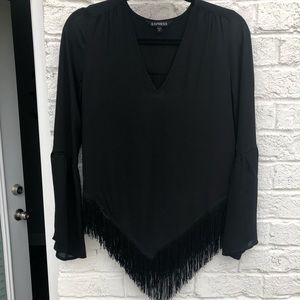Black fringe blouse